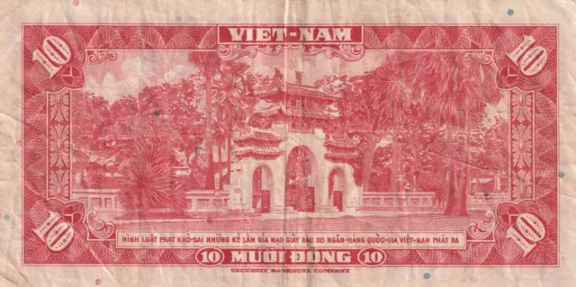 Vietnam 1962 10 Dong Circulated Banknote Pick 5 Bargain Bin 2