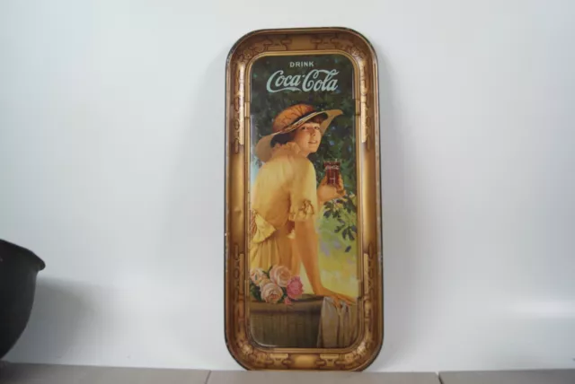 ORIGINAL 1916 Coca Cola "Elaine" Metal Tray Great Condition 8 1/2 “X 19”