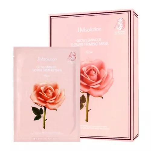 [JM SOLUTION] Glow Luminous Rose Flower Firming Facial Mask 10pcs/1box NEW