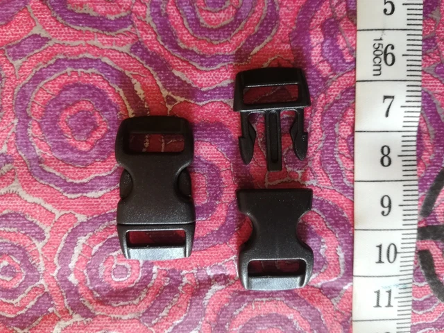 2 x  Boucles à bracelet clip  attache rapide pour largeur de ruban/sangle 10 mm