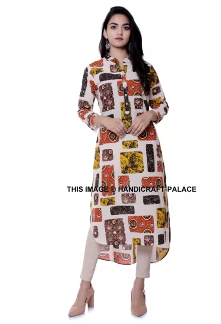 Indian Bollywood Kurta Kurti Designer Women Ethnic Dress Top Tunic Patch Look