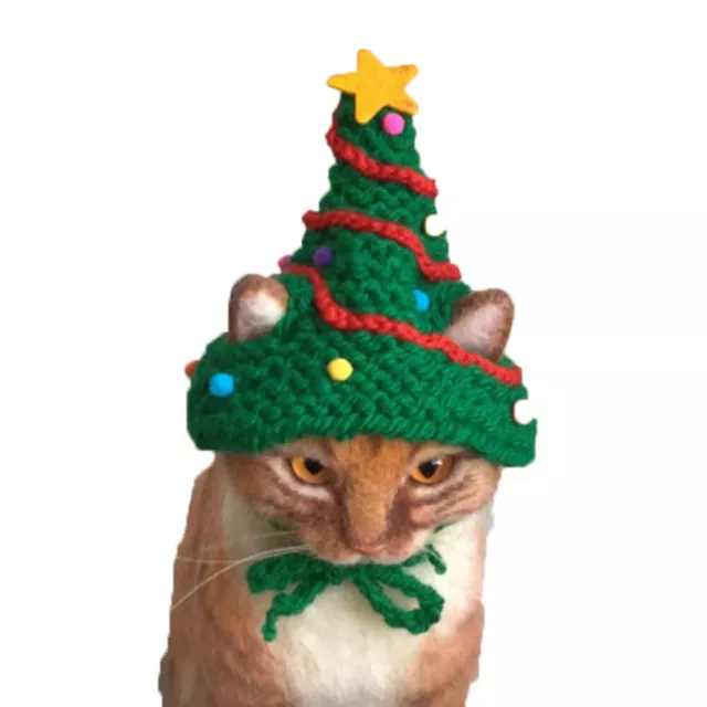 Pet Knitted Hat Cat Christmas Dog Tree Clothes Costume Accessories Puppy