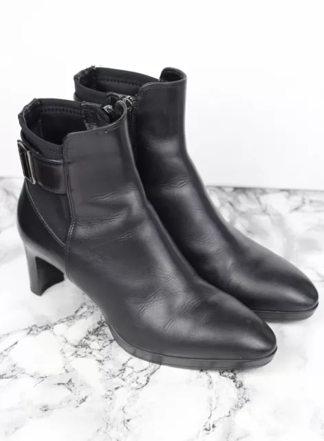 Russell & Bromley Aquatalia Fab Sec Cuir Noir Bottines, Taille UK 4/ Ue 37