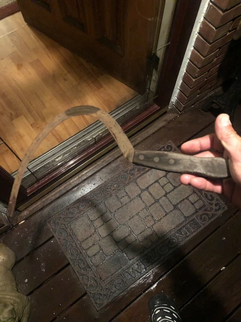 Late 1800s primitive blacksmith hand forged sickle