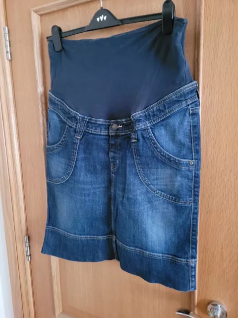 Ladies Jojo Maman Bebe Over Bump Maternity Denim Knee Length Skirt XL  16 - 18