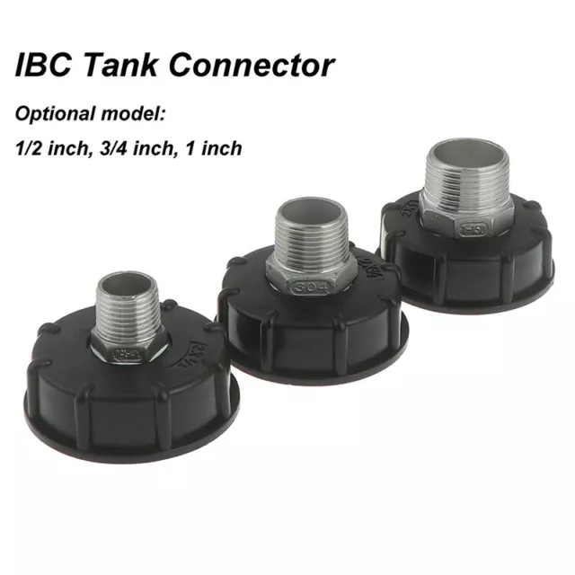 60mm Thread IBC Water Tank Adapter Garden Fittings Replacement 1/2" 3/4"