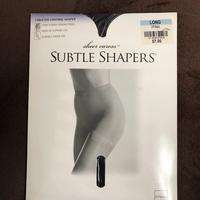 2 lot JCPenney Subtle Shapers Sheer Caress Pantyhose Size Long Navy