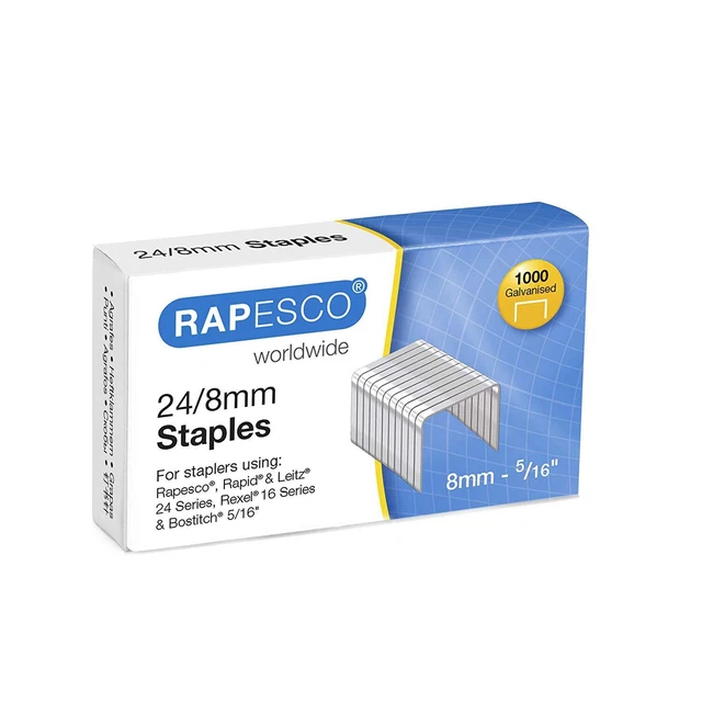 Rapesco confezione supporti zincati 24/8 mm 1000