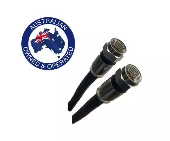 Black RG6QUAD shield Digital Coax Cable FOXTEL