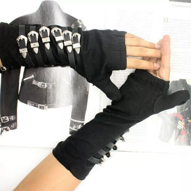 MJ Michael Jackson BAD Tour Cosplay Punk Hand Tie Gloves Black 1 Pair Cotton