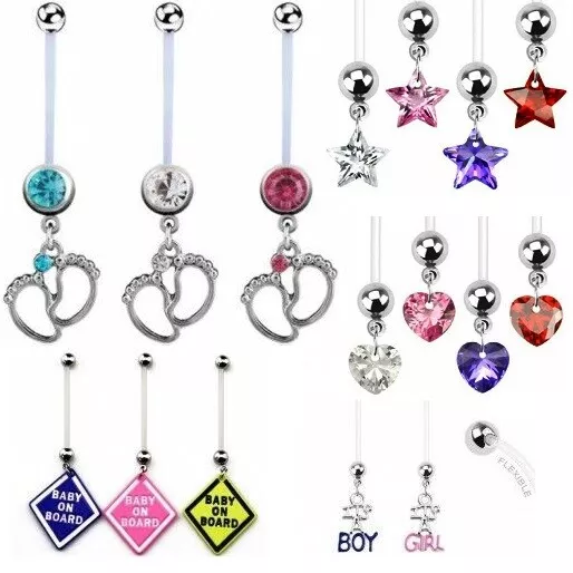 Belly Button Ring Bars Crystal Navel Piercing Body Jewellery Barbell Silver Gems