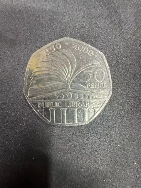 ***VERY RARE *** collecter coin public libraries 1850-2000 circulated 50p coin
