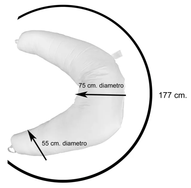 Cuscino ABBRACCIO XXL a Mezza Luna per gravidanza, allattamento e neonati 3