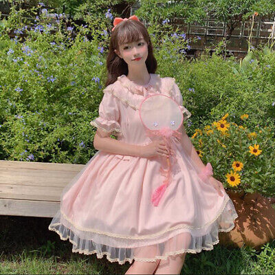 Le ragazze Lolita Bow Volant Vestito A-Line giapponese MORI SWEET Princess Dress New