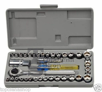 Set Chiavi A Cricchetto Valigetta Attrezzi 219 Pezzi Chiavi A Bussola Con Cricchetto Da 1/4" 3 Chiavi Cr-v