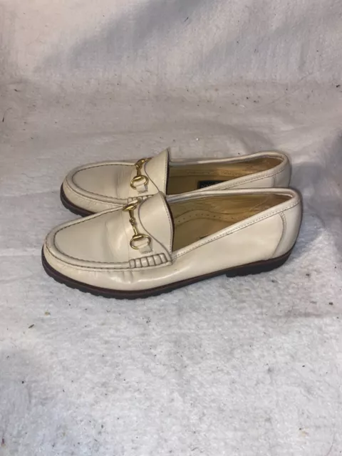 MEN'S COLE HAAN Horse Bit in White loafers slip on shoes 7.5 AA $27.99 ...