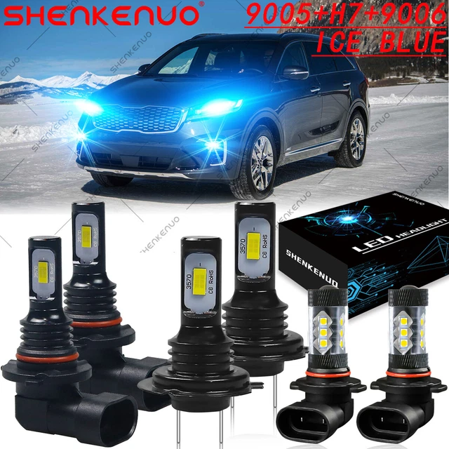 POUR KIA SORENTO 2019 2020 Combo 9005 H7 ampoules phares DEL + 9006 kit ...