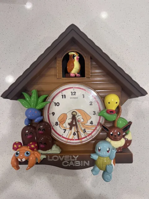 RARE Collectible Pokemon Quartz Lovely Cabin Hanging Wall Clock