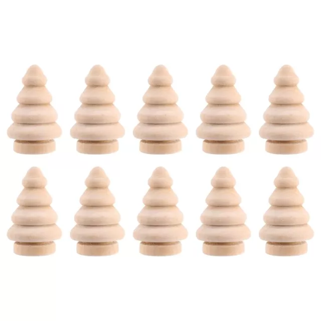 Blank DIY Wooden Christmas Tree Peg Dolls Party Cake Toppers Pack of 10 X8G4