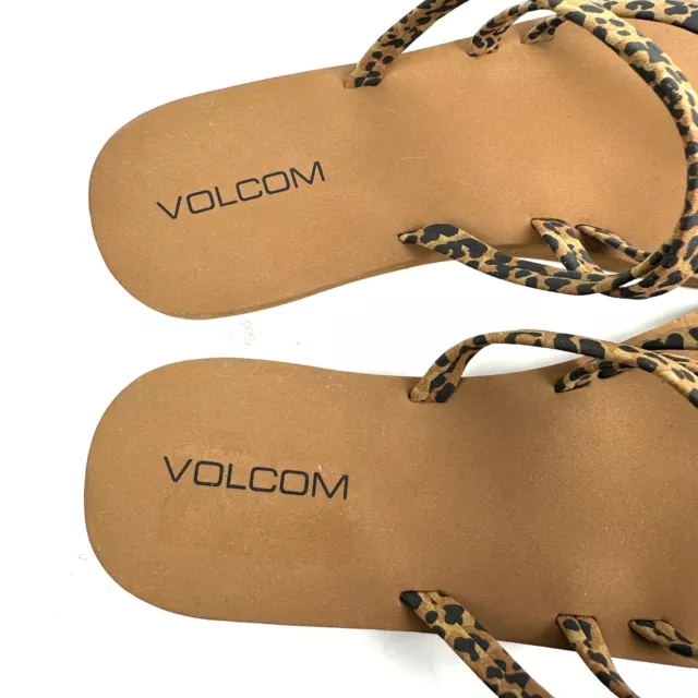 Volcom Easy Breezy Sandal 10 Cheetah Slip On Flip Flop Womens New 3