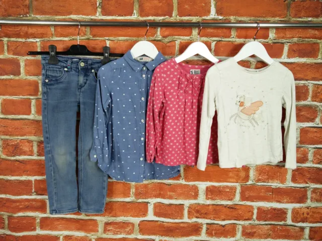 Girls Bundle Age 3-4 Years H&M Next Levi's Skinny Jeans Shirt Tee Unicorn  104Cm