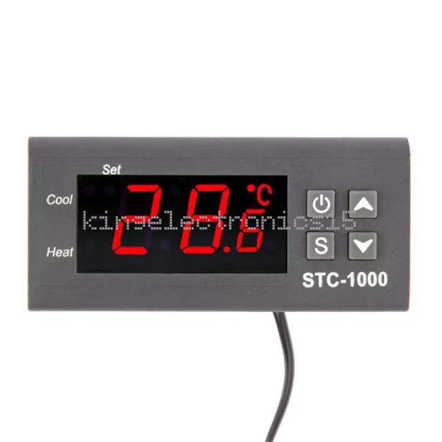 NOUVEAU 12V/24V/110V/220V STC-1000 thermostat contrôleur de température numérique avec NTC K 2