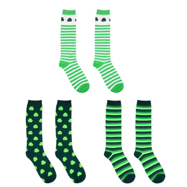 3 Pairs Green Socks Patricks Day Party Favors Gifts Decorations