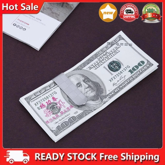 Stainless Steel Cash Clips Multipurpose Plaid Book Clip Durable for Men Business