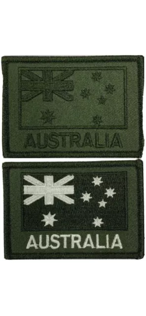 Australia Flag Patch Tactical Green Patch DUO hook & loop backing. FREE POST 📩