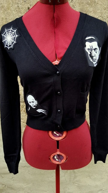 Cardigan Rockabilly Pin-up Psychobilly - Motif Zombie Toiles D'araignée - Taille 38