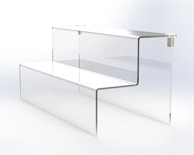 DOUBLE STEPS ACRYLIC Display Stand, Fit Detolf 15"W x 7"D 7"H MADE IN ...