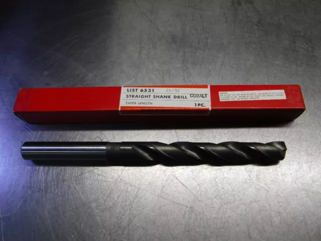 Nachi 21/32" 2 Flute Taper Length Straight Shank Cobalt Drill 6531 (LOC959)