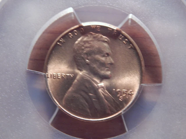 1954-S 1 C Lincoln Wheat Cent GeM Uncirculated PCGS MS66+RD
