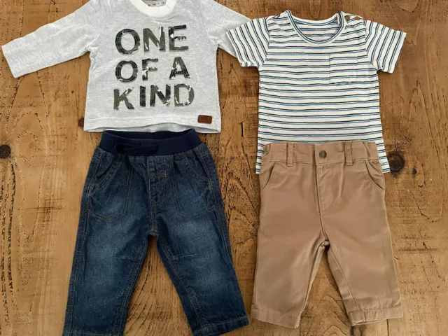 Baby Boy 0-3 months 2 Pairs Trousers Tops Jeans Chinos George M&S Nutmeg Primark