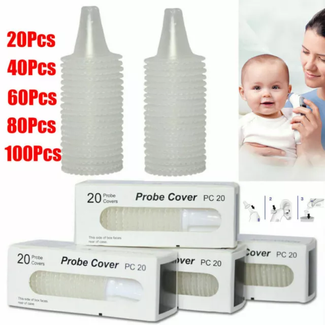 20/200x Braun Probe Cover Thermoscan Ear Thermometer Cap Replacement Filter Lens