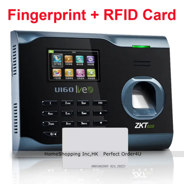 ZKTeco Biometric Fingerprint +125KHz RFID Card Attendance Time Clock+WiFi+TCP/IP