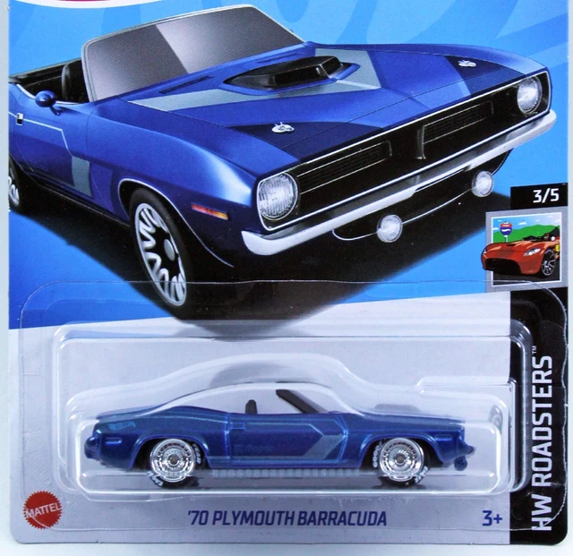 2025 HOT WHEELS '70 Plymouth Barracuda HW Roadsters 20 avec de vrais