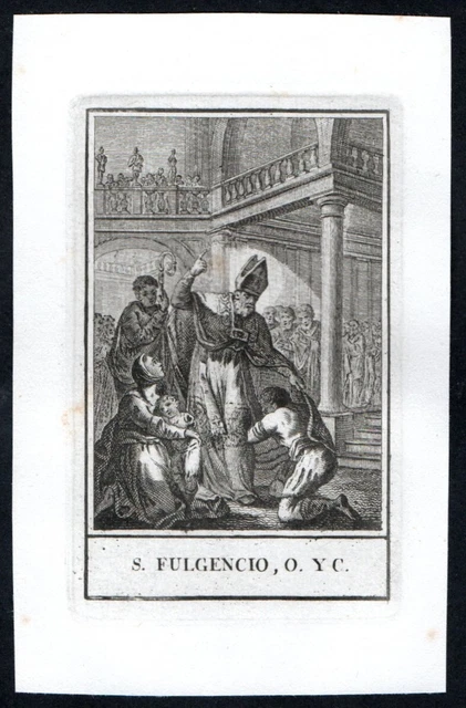 Antico inserzione 1800 de San Fulgencio O. santino estampa holy card image pieus