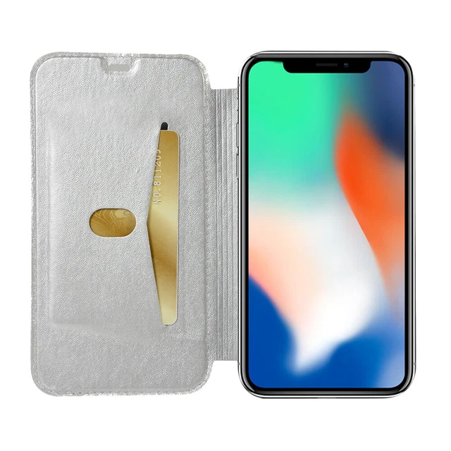 Etui portefeuille premium en cuir PU + TPU Coque intérieure rabattable avec