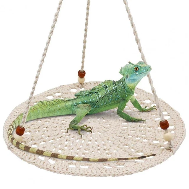 1X Reptile Hammock Lounger Lizard Basking Platform Dragon Hanging Swing Bearded