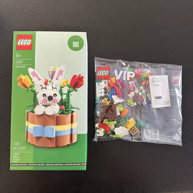 Lego Easter Basket 40587 VIP Spring Fun Add On Pack 40606 Lot Official Set NIB