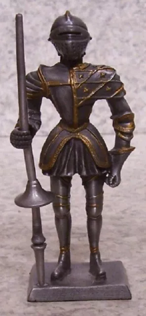 Figurine Medieval Knight Armor Spanish with Lance NEW pewter 4" with gift box