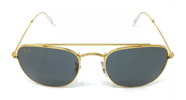 Ray-Ban LEGEND Mens Gold Frame Dark Blue Lens Sunglasses RB3557 9196R5 51-20 2