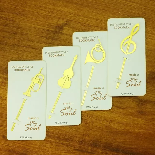 Musical Instruments Gold Metal Cute Bookmarks Book Markers Music Readers Gift