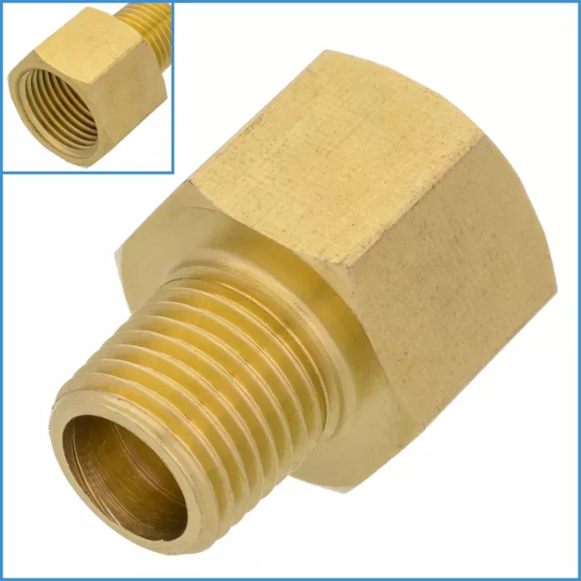 Brass 1/4" BSP Male To 3/8" NPT Female Adapter Pipe Fitting Connector Tapered