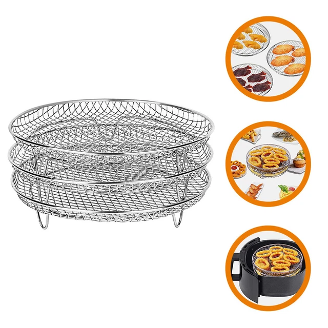 Layered Grill Rack CREATIVE GRILL RACK Stainless Steel Air Fryer 3-layer Rack Air Fryer ...