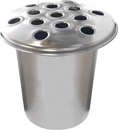 Metal Grave Vase Pot 5" Fresh Artificial Flower Cemetery Garden Headstone Insert