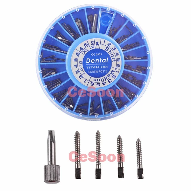 120 Pcs Dental Conical Screw Posts Assorted Pure Titanium Kits Refill Drill Hot