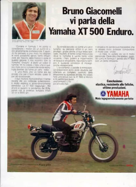 advertising Pubblicità- MOTO YAMAHA XT 500 ENDURO 1979-B.GIACOMELLI-ENDURO EPOCA