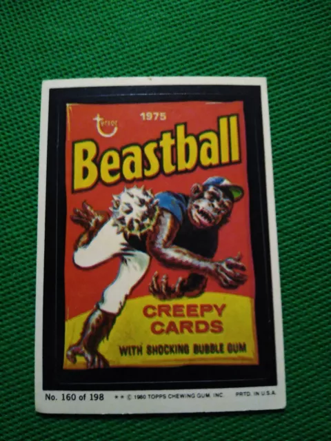 1980 Topps Wacky Packages Sticker #160 - Creepy Cards with shocking bubble  gum